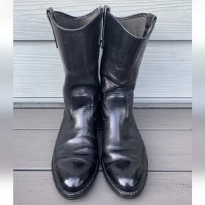 Vintage Men's Red Wing Black Leather Pecos Work Boots Made In USA - Size 10